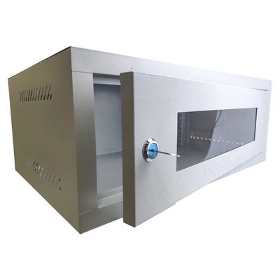 9U Network Server Cabinet Rack Enclosure Plexiglass Door Lock 400mm Deep, Wall Mount