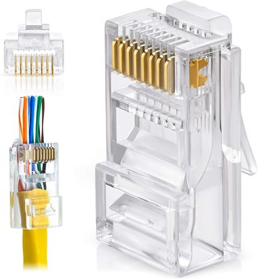 Male UTP Cat5e Cat6 Toolless RJ45 Connector For LAN Cable