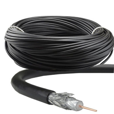 Black White RG6 Satellite Digital Aerial Coaxial TV Cable