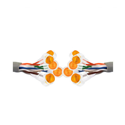 Telephone Wire K2 Butt Splice Connector Waterproof Orange Clear Button