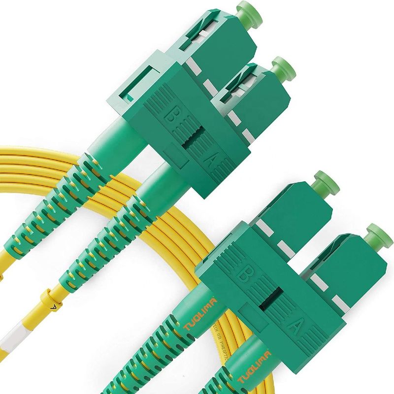SC APC Duplex Single Mode Fiber Optic Patch Cord 1M Length